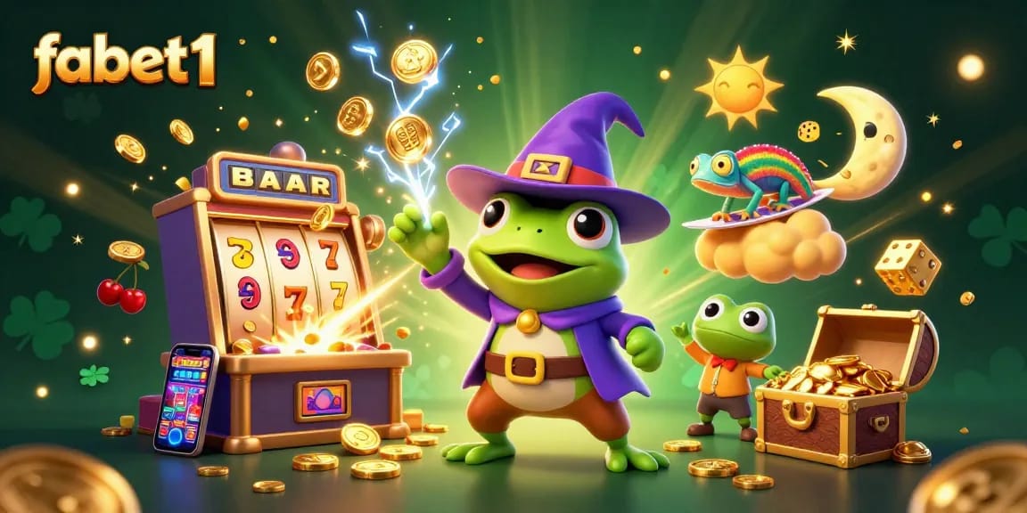 Experience the fabet1 slot excitement with golden coins and vibrant casino elements in action.