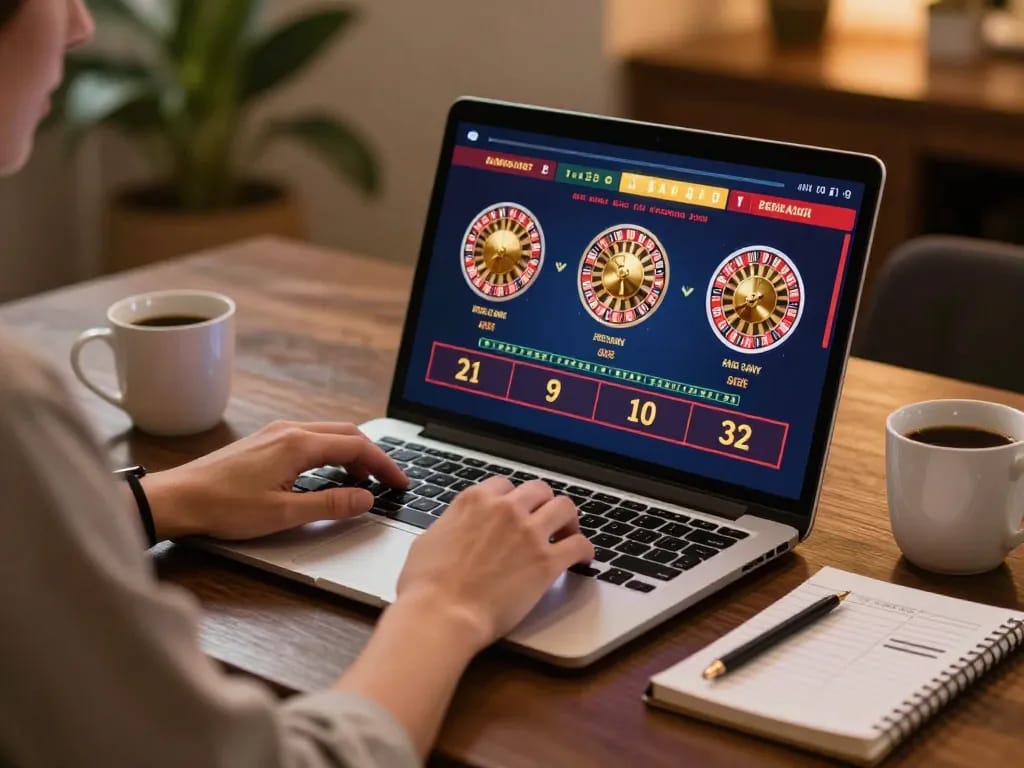 Engaging in online gaming at home with LV88SEO interface and strategy notes.