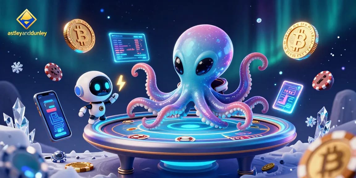 astleyanddunley captures a vibrant casino scene with an alien octopus at a poker table