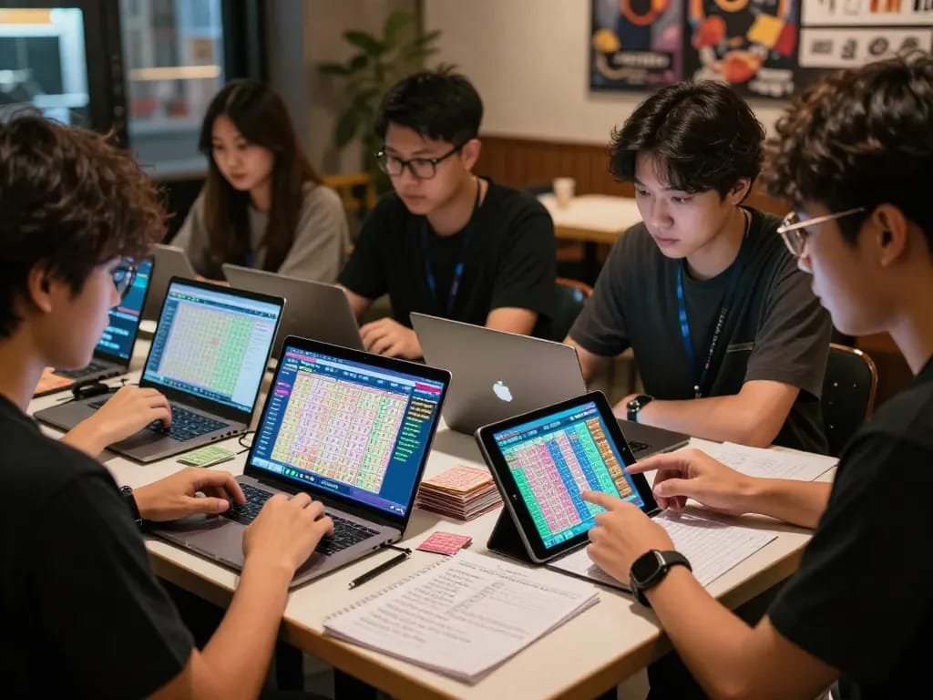 Analyzing Data HK trends with diverse group in modern café