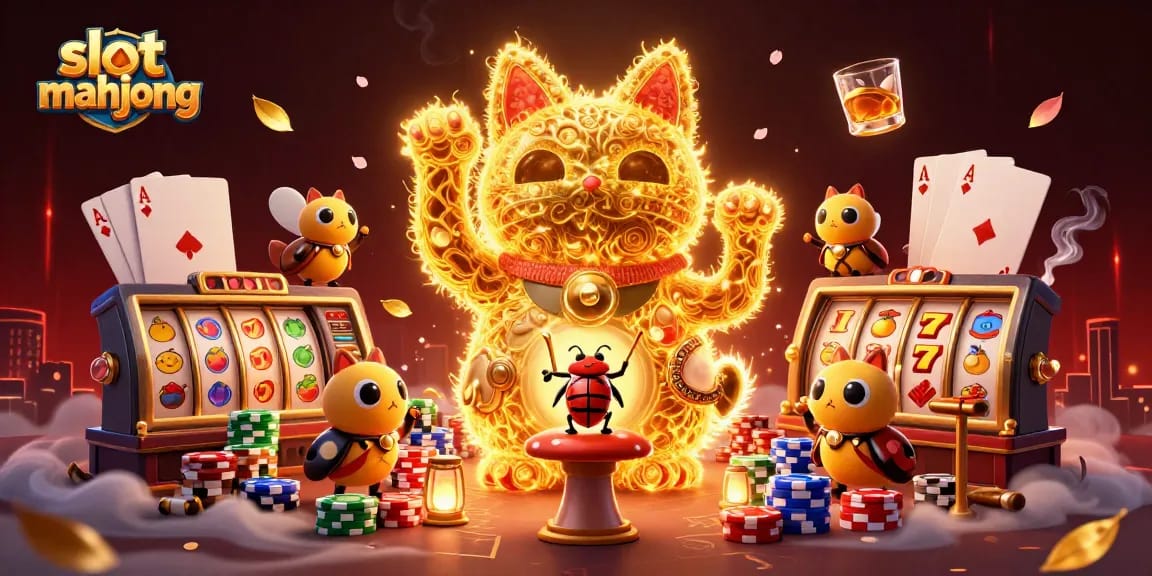 Experience the thrilling excitement of slot mahjong with a vibrant 3D illustration capturing dynamic casino elements.