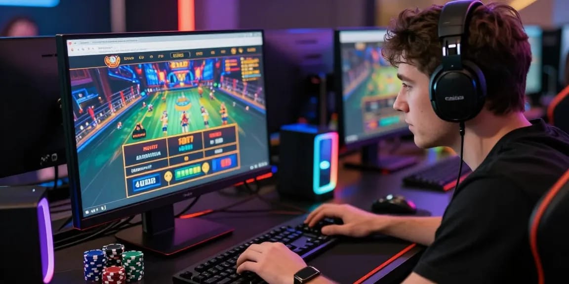 Engaged user accessing link alternatif raja328 for online gaming and betting.