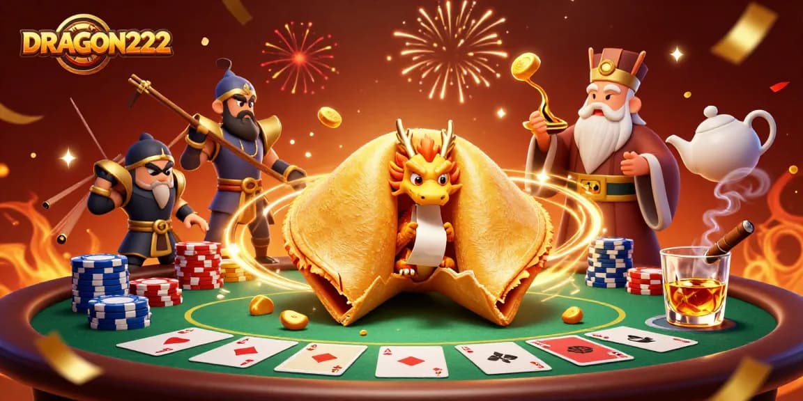 Engage with the exciting gaming world of DRAGON222 through this vibrant 3D casino scene.