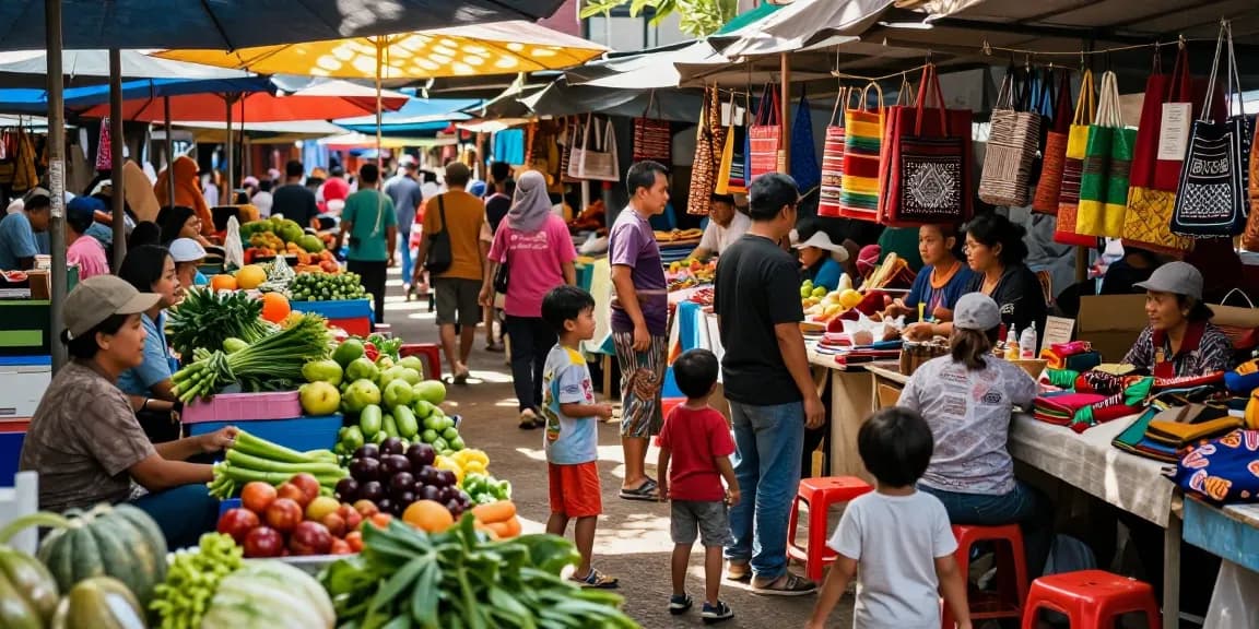 Aktivitas pasar lokal dengan informasi Leci123 Login yang membantu masyarakat.