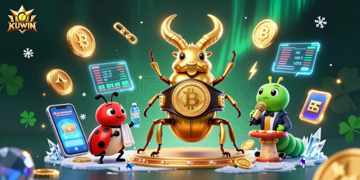 KUWIN features an exciting battle scene with colorful characters and vibrant casino elements, capturing the thrill