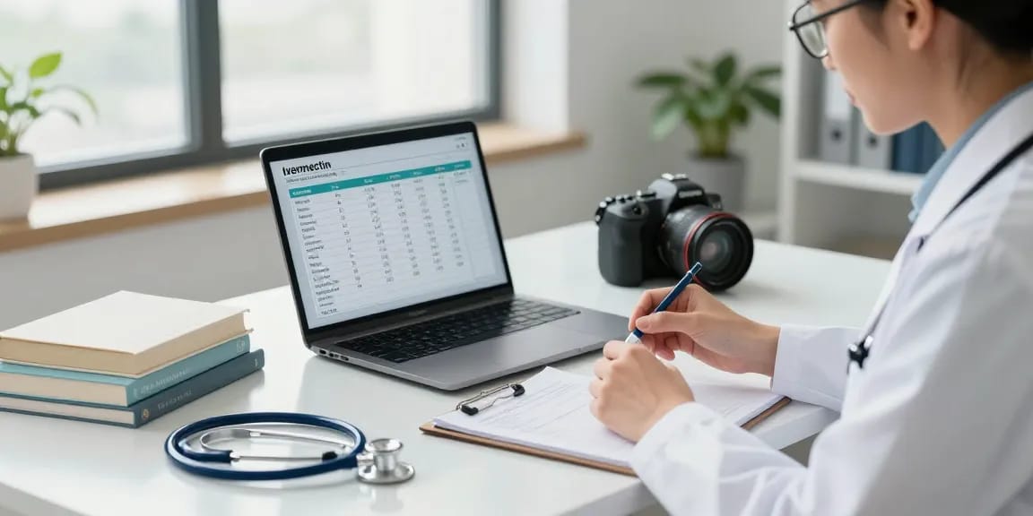 Ivermectin dosage for humans showcased in a clinical setting with healthcare professional ensuring accurate medication guidance and patient safety.
