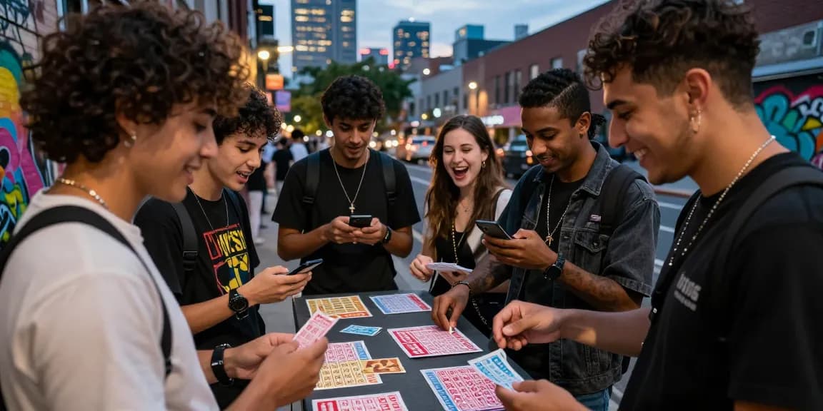 Suasana urban bermain angka di diana4d dengan tiket togel dan smartphone