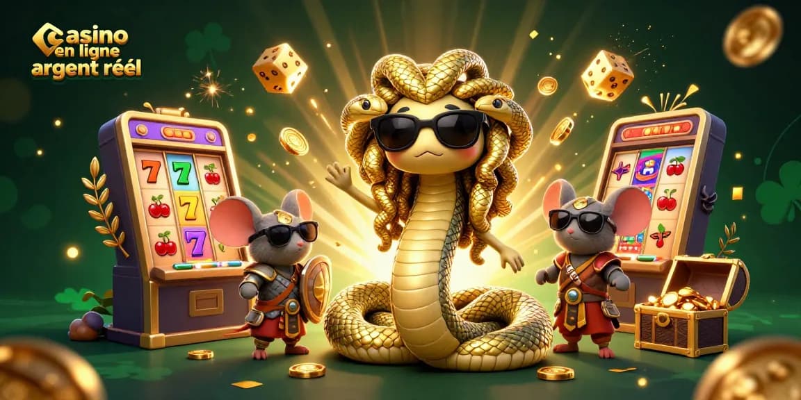 Vivez l'excitation de gagner au casino en ligne argent réel avec des personnages vibrants et des éléments de machines à sous dynamiques.