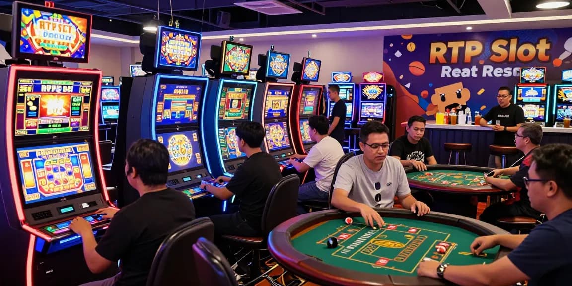 Engaging online casino scene with players enjoying rtp slot resmi games.