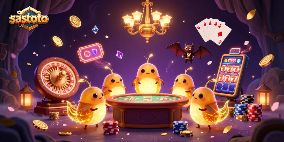 Sastoto glowworms illuminate a vibrant cave casino scene, showcasing stunning gaming elements and luminous effects.