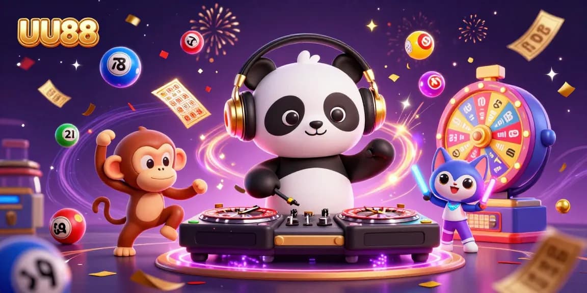 Experience exciting gambling at UU88 with vibrant 3D characters and dynamic casino elements.