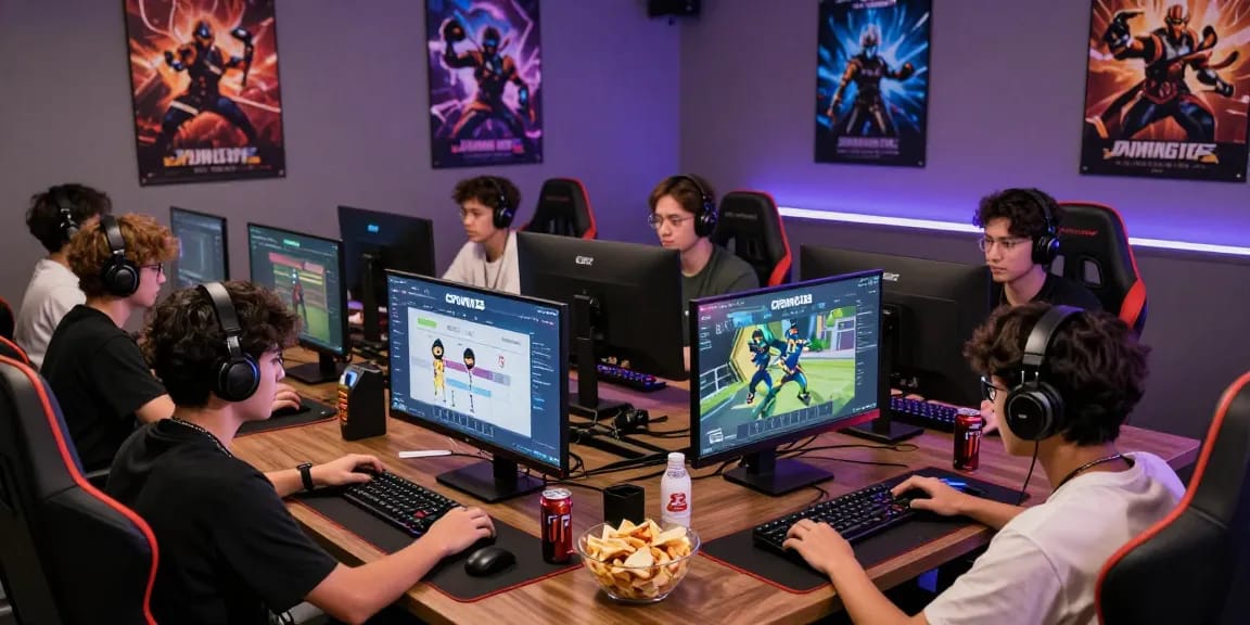 Pengguna cipung138 bermain game online dengan semangat, di ruang gaming modern.