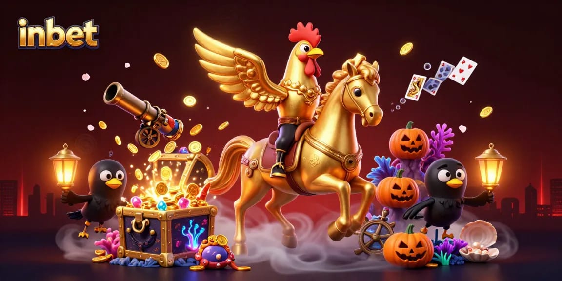 Experience thrilling gaming moments with inbet as the golden rooster triumphs in a majestic casino.