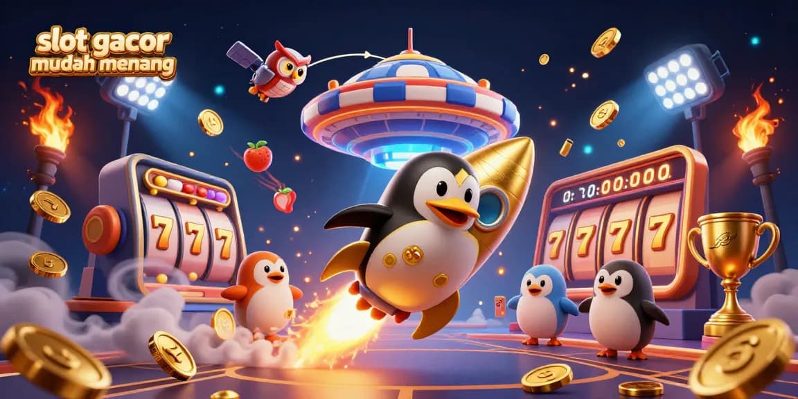 Slot gacor mudah menang dengan penguin emas meluncur melalui rintangan kasino yang menakjubkan.