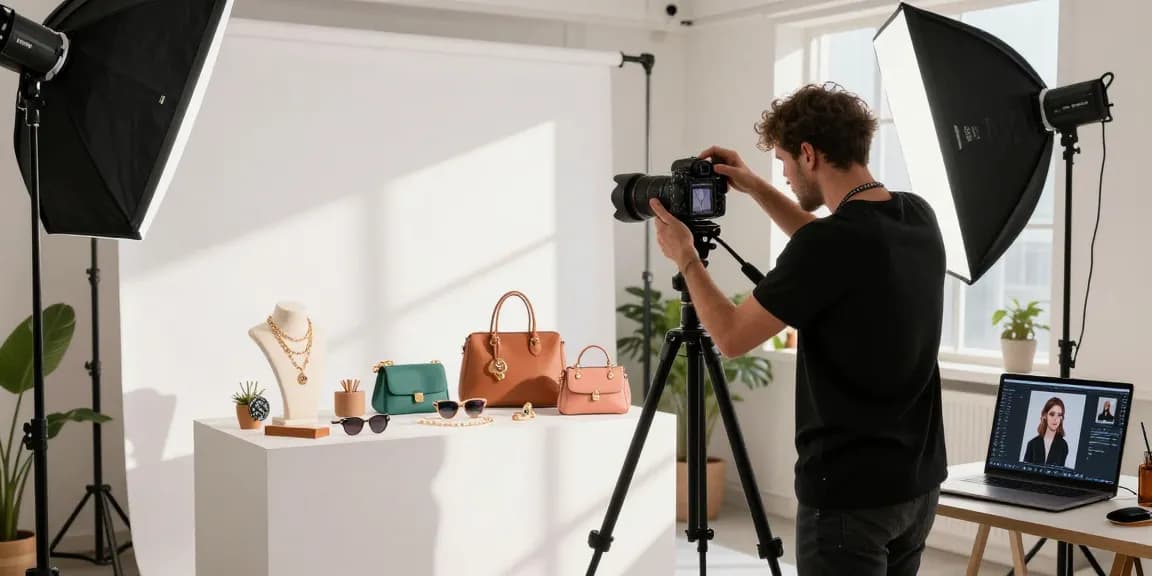 Photographie produits Milan avec un photographe professionnel capturant des accessoires de mode