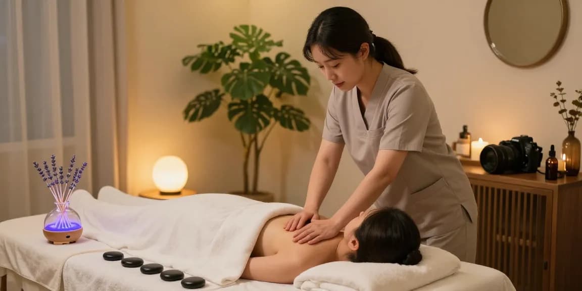 역삼동마사지 서비스를 제공하는 편안한 마사지 치료실의 모습