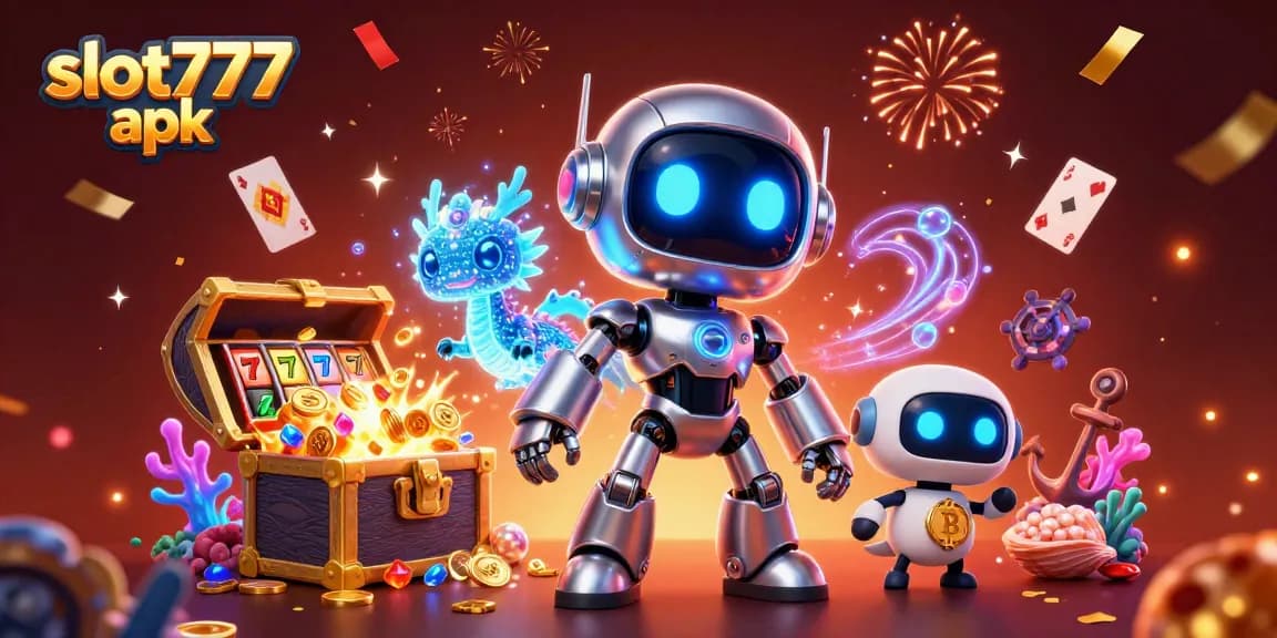 Experience thrilling wins with slot777 apk in this dynamic casino-themed illustration.