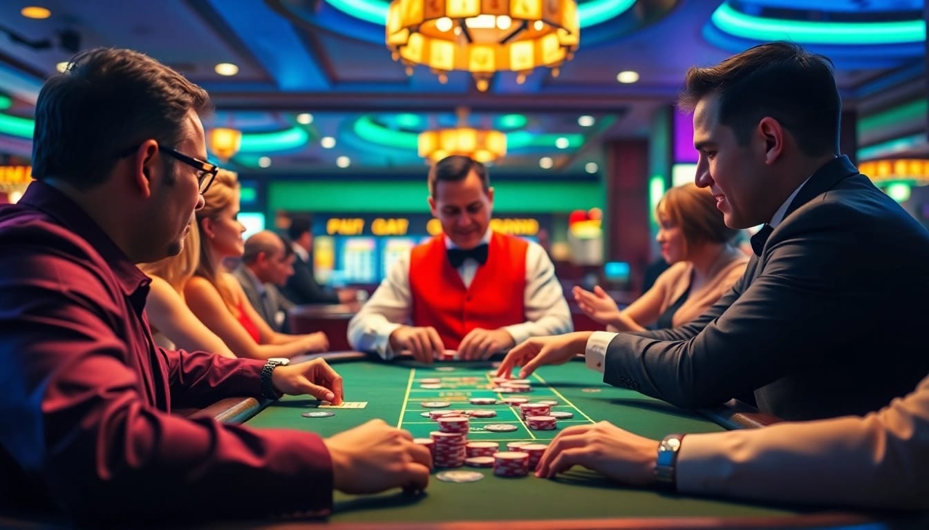 Experience the thrill of Non gamstop casino gaming with players enjoying vibrant card games.