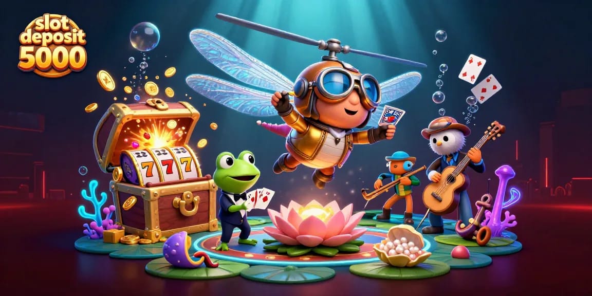Slot deposit 5000, ciptakan kegembiraan kasino dengan karakter lucu dan elemen berkilau.