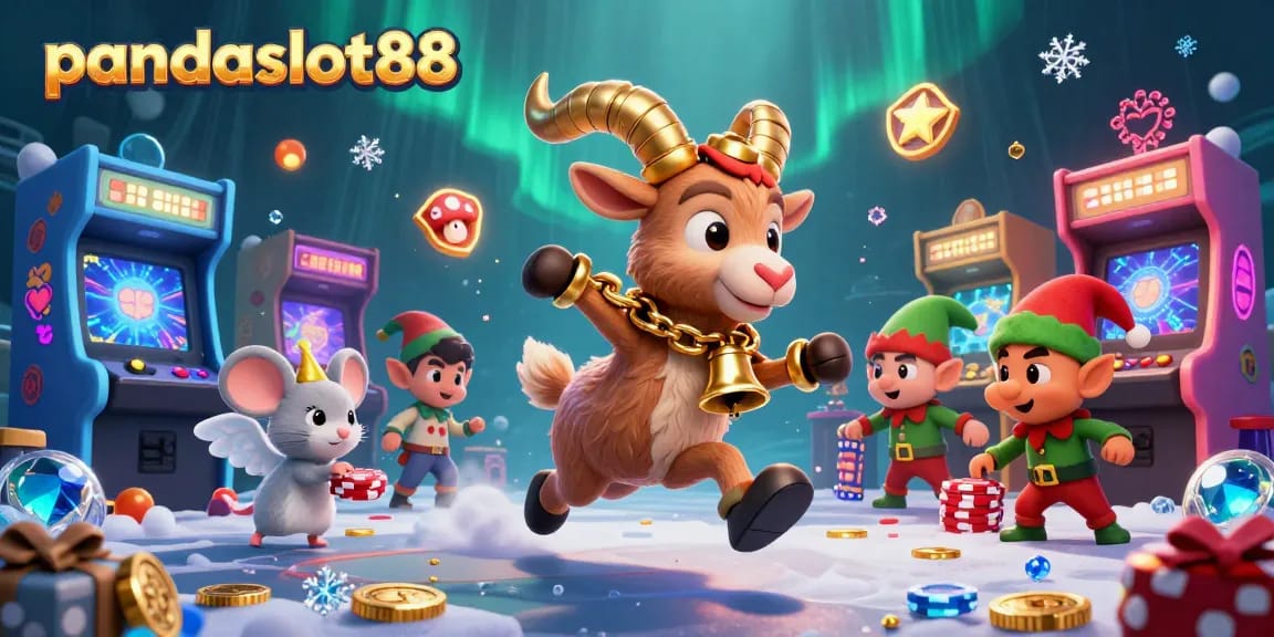 Memenangkan jackpot dengan pandaslot88 dalam suasana kasino menghibur dan penuh warna.