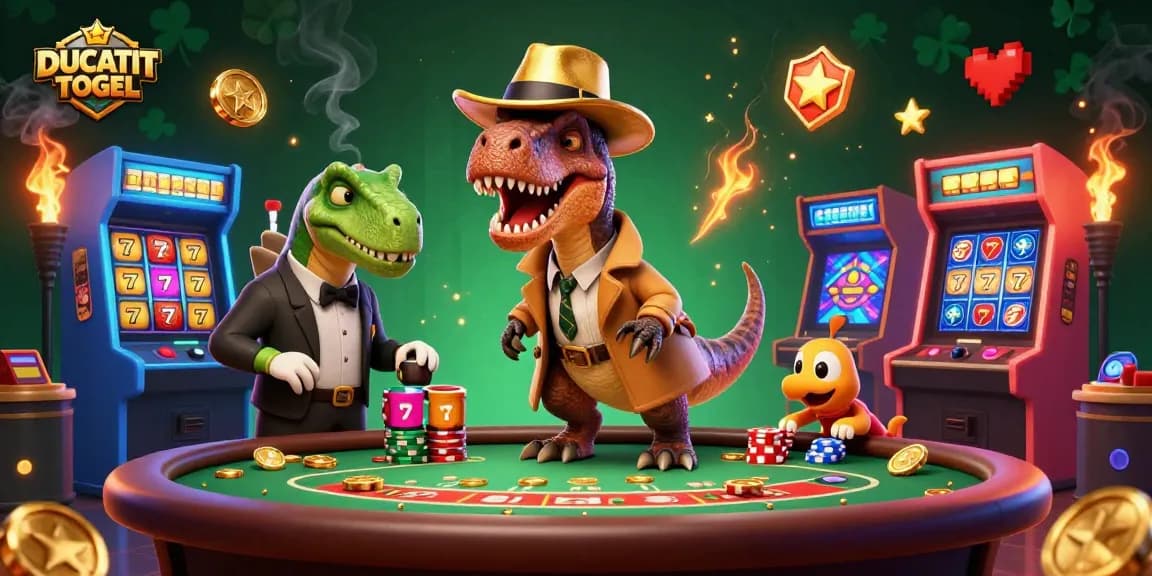 Experience the thrilling gameplay at DUCATITOGEL with vibrant slot reels and colorful characters!