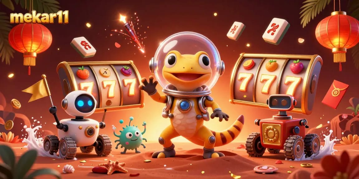 Mekar11 captures the excitement of Martian slots with vibrant animations and dazzling colors.