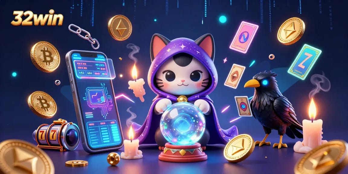 Experience excitement at 32win with dynamic slots and vibrant casino game illustrations.