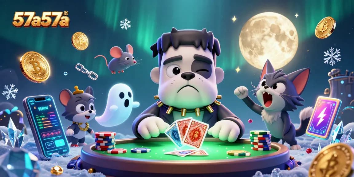Aposte no emocionante 57a57a com um bulldog Frankenstein e um gato lobo à mesa de cartas.