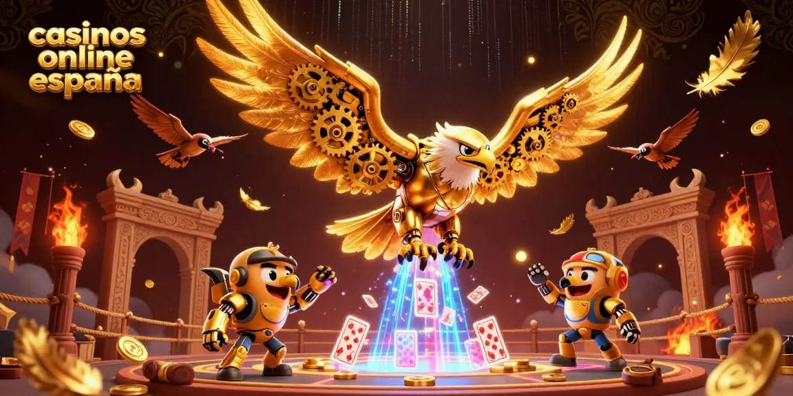 Juego emocionante en casinos online España con el águila dorada y cartas holográficas
