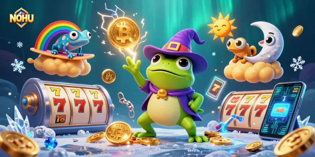 Experience the excitement at NOHU with vivid slot game elements and dynamic casino action.
