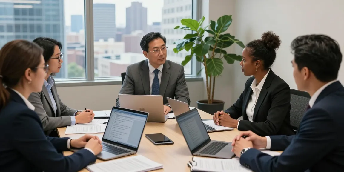 Philadelphia Employment Lawyer discussing legal strategies with clients in a modern office