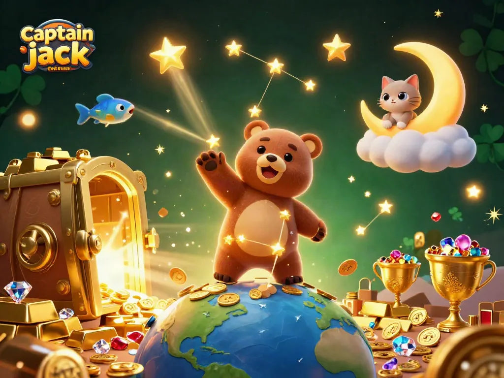 Claim your captain jack no deposit bonus with vibrant 3D illustration of a treasure-filled casino theme
