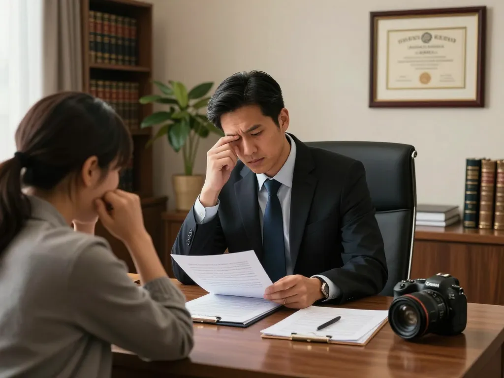 Orlando Personal Injury Lawyer consulting with a client in a warm law office atmosphere.