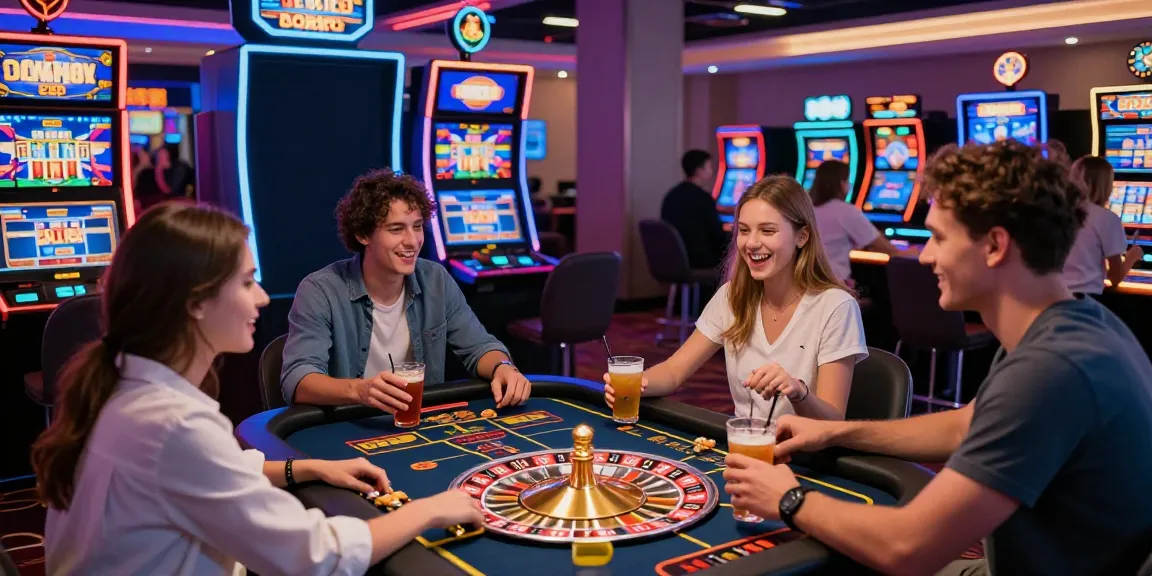 Friends enjoying an exciting gaming session at DA88 online platform, reflecting vibrant casino atmosphere.