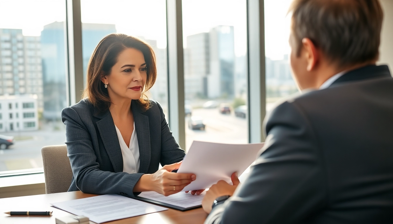 Clearwater truck accident lawyer meeting with client, showcasing a professional environment and supportive atmosphere.