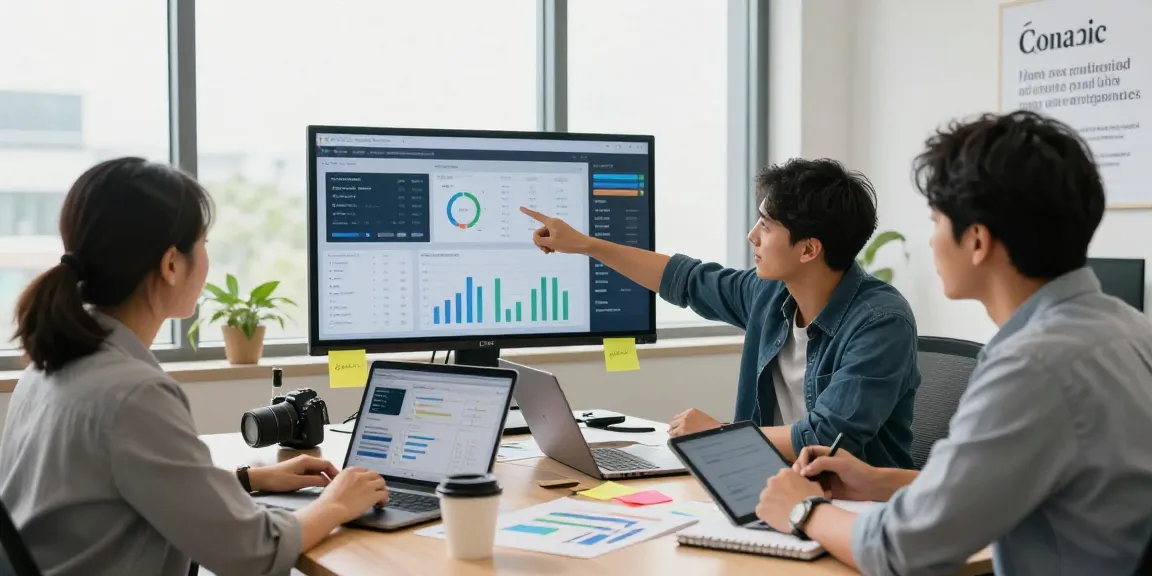 Digital marketing team analyzing jacktoto trends in a modern office setting