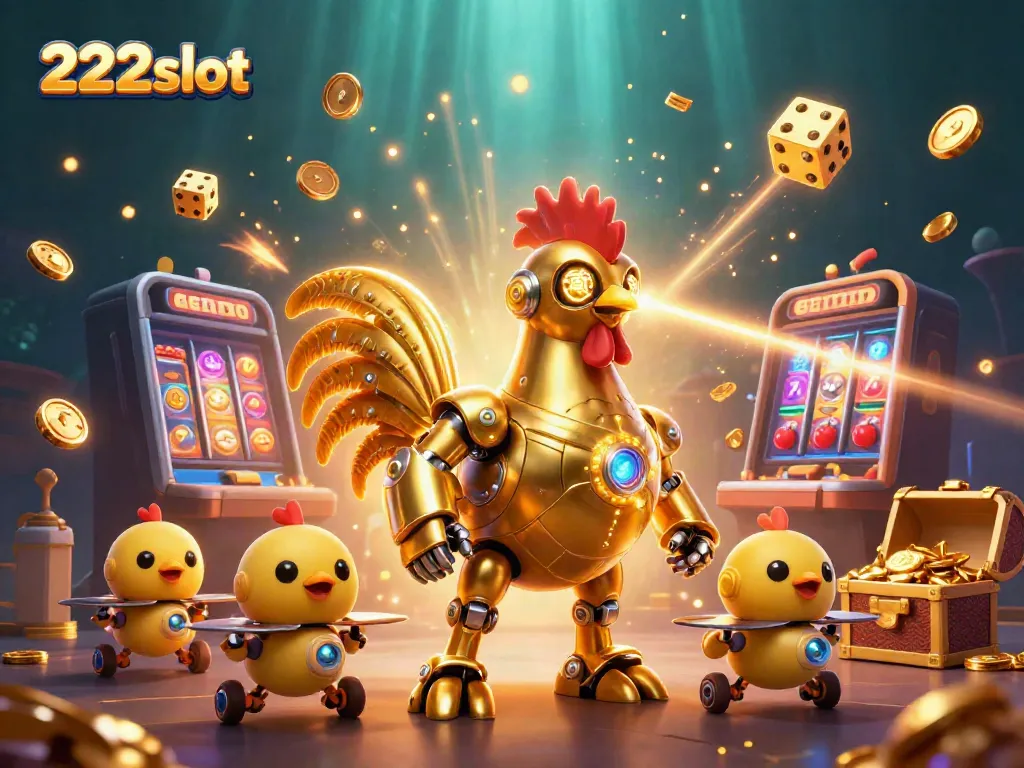 Slot gacor 222slot dengan robot ayam emas dan permainan menguntungkan lainnya.