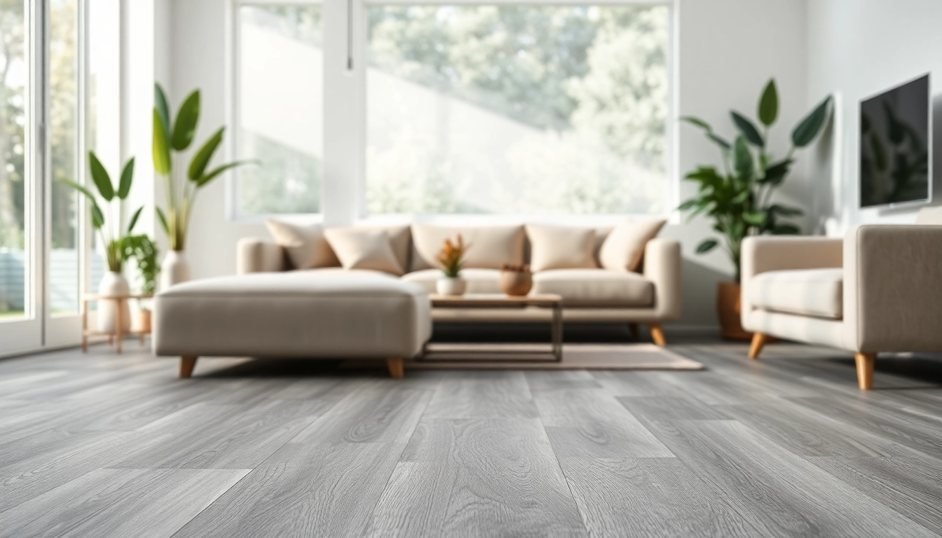 Explore beautiful grey vinyl flooring enhancing a contemporary living space.
