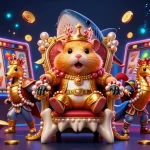 Experience thrilling slot gacor adventures with a fierce hamster king and vibrant casino elements