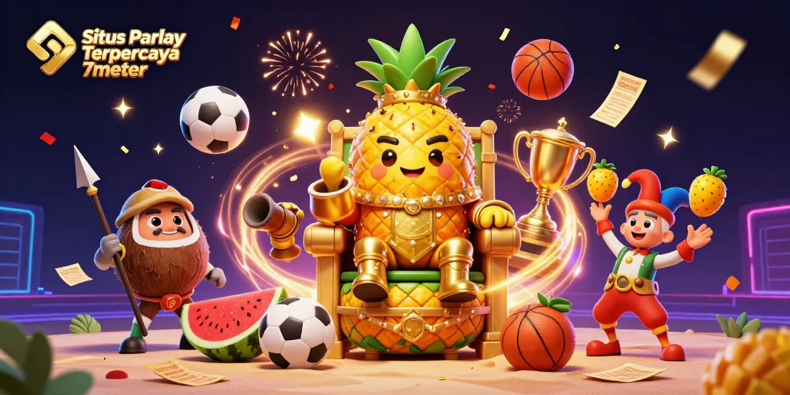 Situs Parlay Terpercaya 7meter showcases a vibrant illustration of a sports betting scene, enriching the gambling experience.