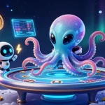 astleyanddunley captures a vibrant casino scene with an alien octopus at a poker table