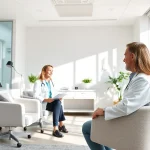See the longevity clinic Sydney with a doctor consulting a patient in a modern healthcare setting.