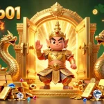 Experience thrilling action at hitclub01 with vibrant gold treasures and temple guardians in an exciting gambling scene.
