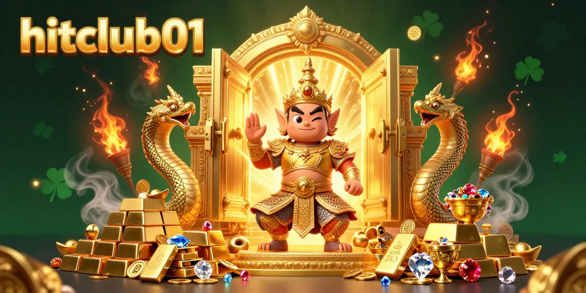 Experience thrilling action at hitclub01 with vibrant gold treasures and temple guardians in an exciting gambling scene.