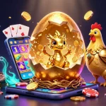 Jouez au casino en ligne avec un dragon doré, jetons de poker et une ambiance captivante.