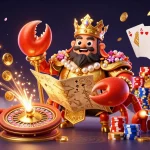 Profitez de jeux captivants sur le casino en ligne avec le crabe empereur ailé et des ressources scintillantes.