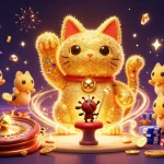 GG88 features a vibrant lucky cat surrounded by casino symbols, enhancing the gaming excitement.
