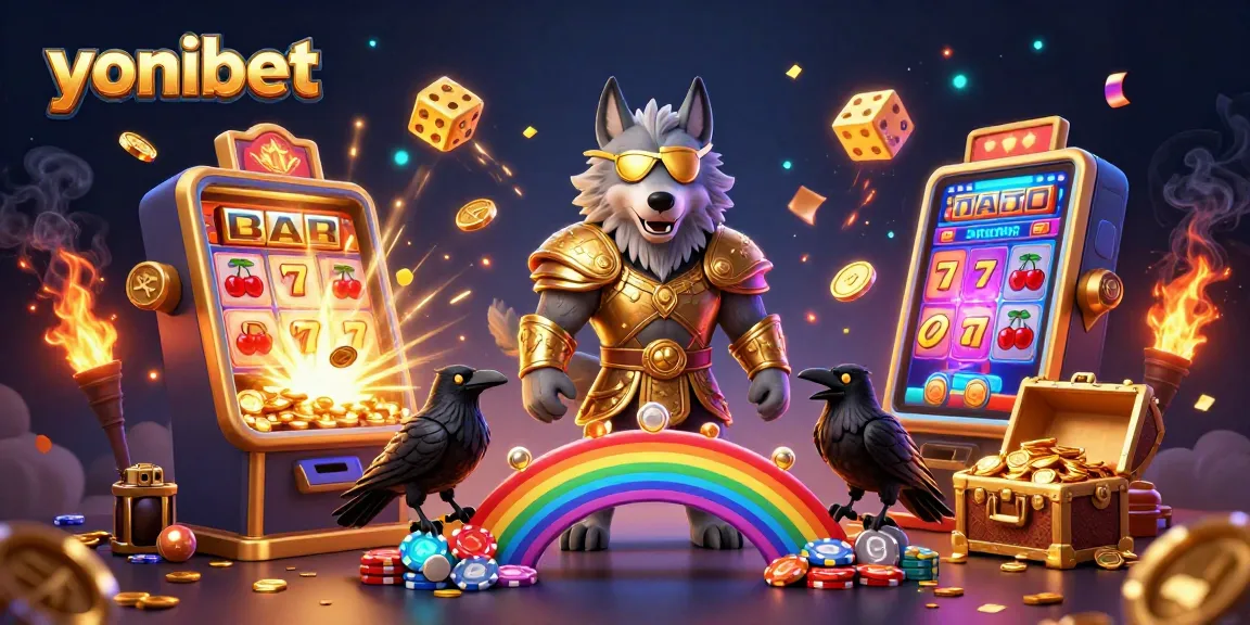 Experience the excitement at Yonibet with a Norse mythology-inspired gaming scene showcasing dynamic casino elements.