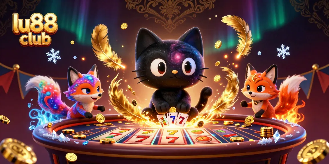 Spin the reels with lu88 club in this vibrant cosmic casino scene featuring playful characters.
