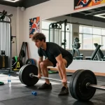 Anabolika Shop Deutschland - Bodybuilder beim Training für effektiven Muskelaufbau im modernen Fitnessstudio.